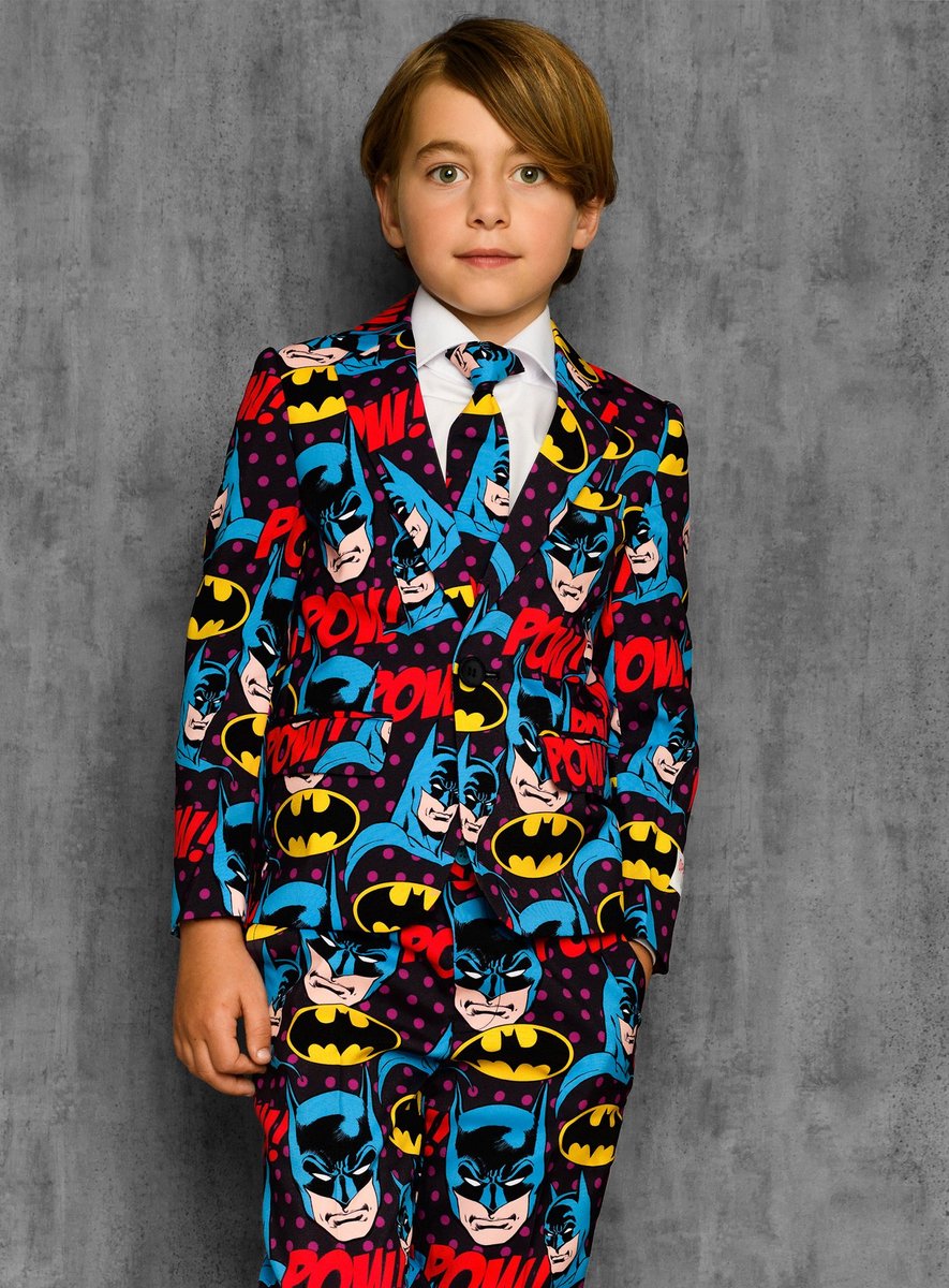 OppoSuits - Dark Knight - Jongens Pak - Carnavalskleding - Kostuum - Carnaval - Maat 98/104