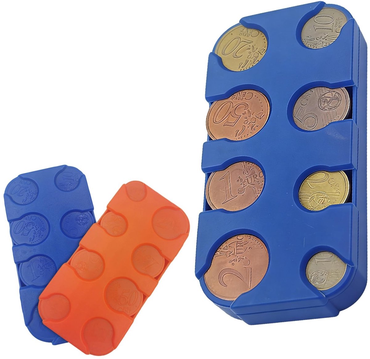Solidchoice - Set van 2 Muntendozen met 8 Compartimenten voor Euro Munt Sortering