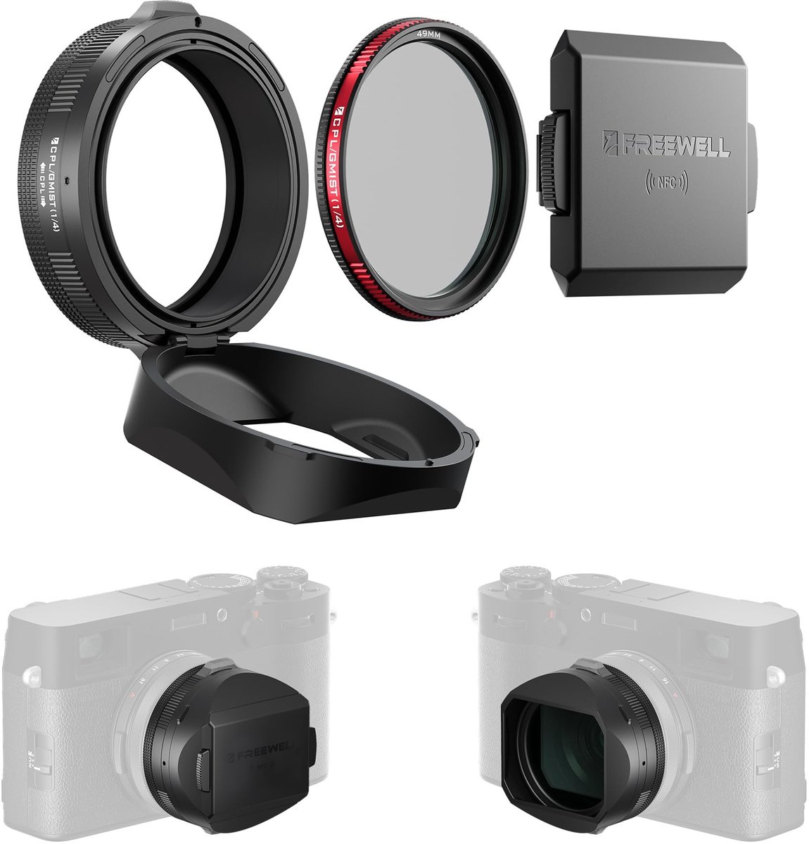 Solidchoice - Hybride CPL/Mist Filter voor Fuji X100 Series met Touchless Filter Control