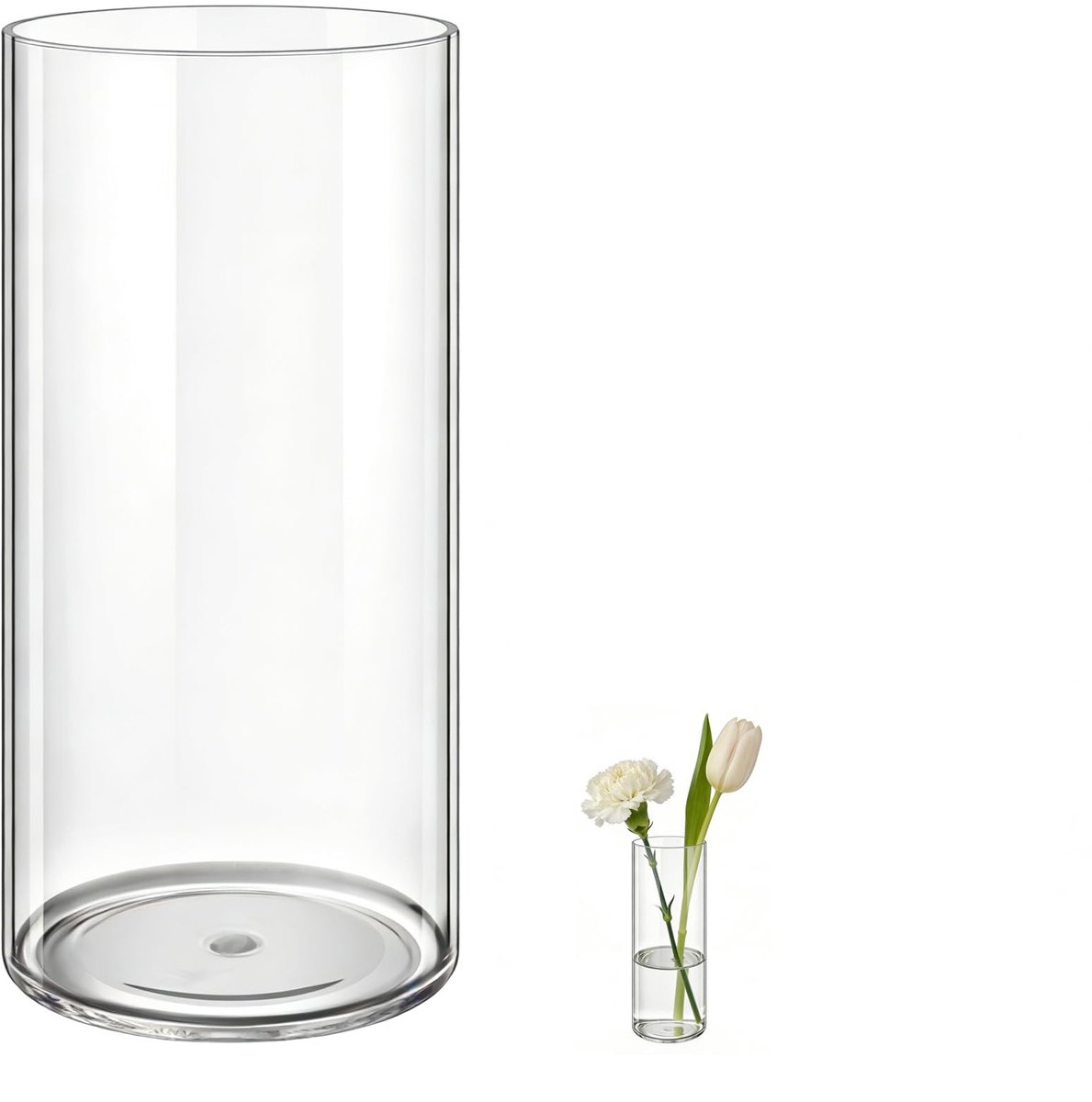 Solidchoice - Transparante Acrylvaas 10cm x 25cm voor Verse en Droge Bloemen