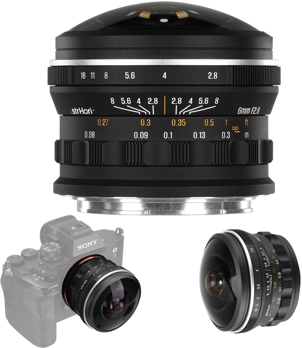 Solidchoice - 6mm F2.8 Full Frame Circular Fisheye Lens voor Landschapsfotografie