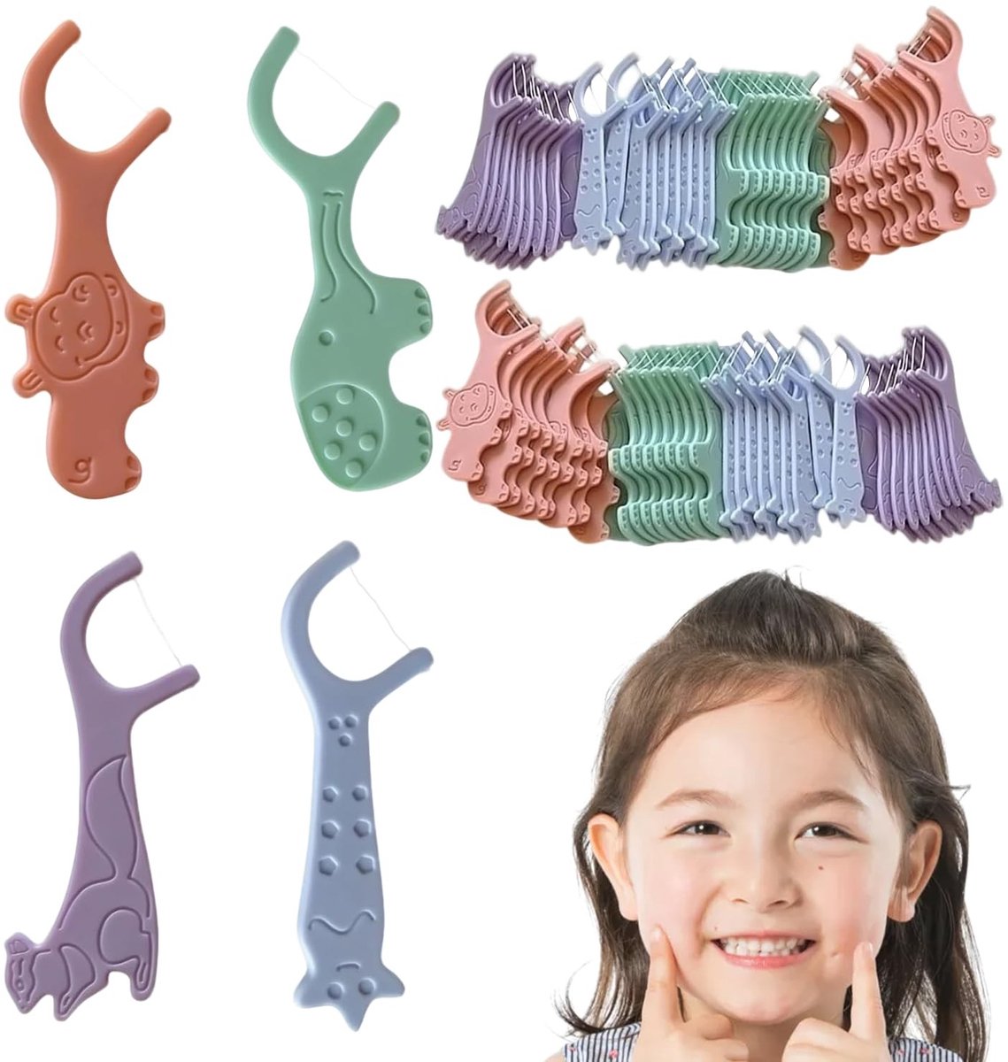 Solidchoice - Tanddraad voor Kinderen met Handgreep, 80 Stuks