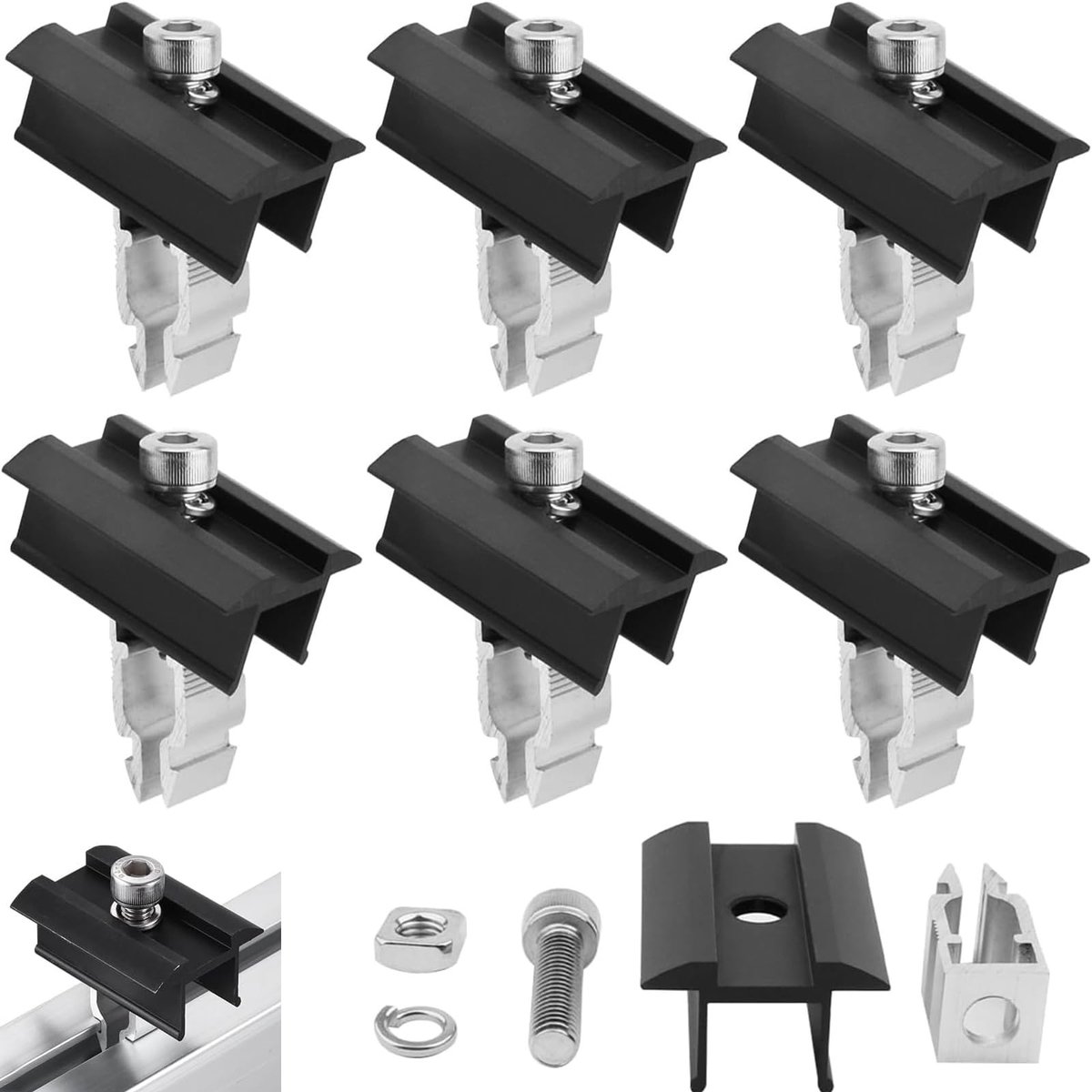 Solidchoice - Set van 6 Solar Panel Beugels voor Montage