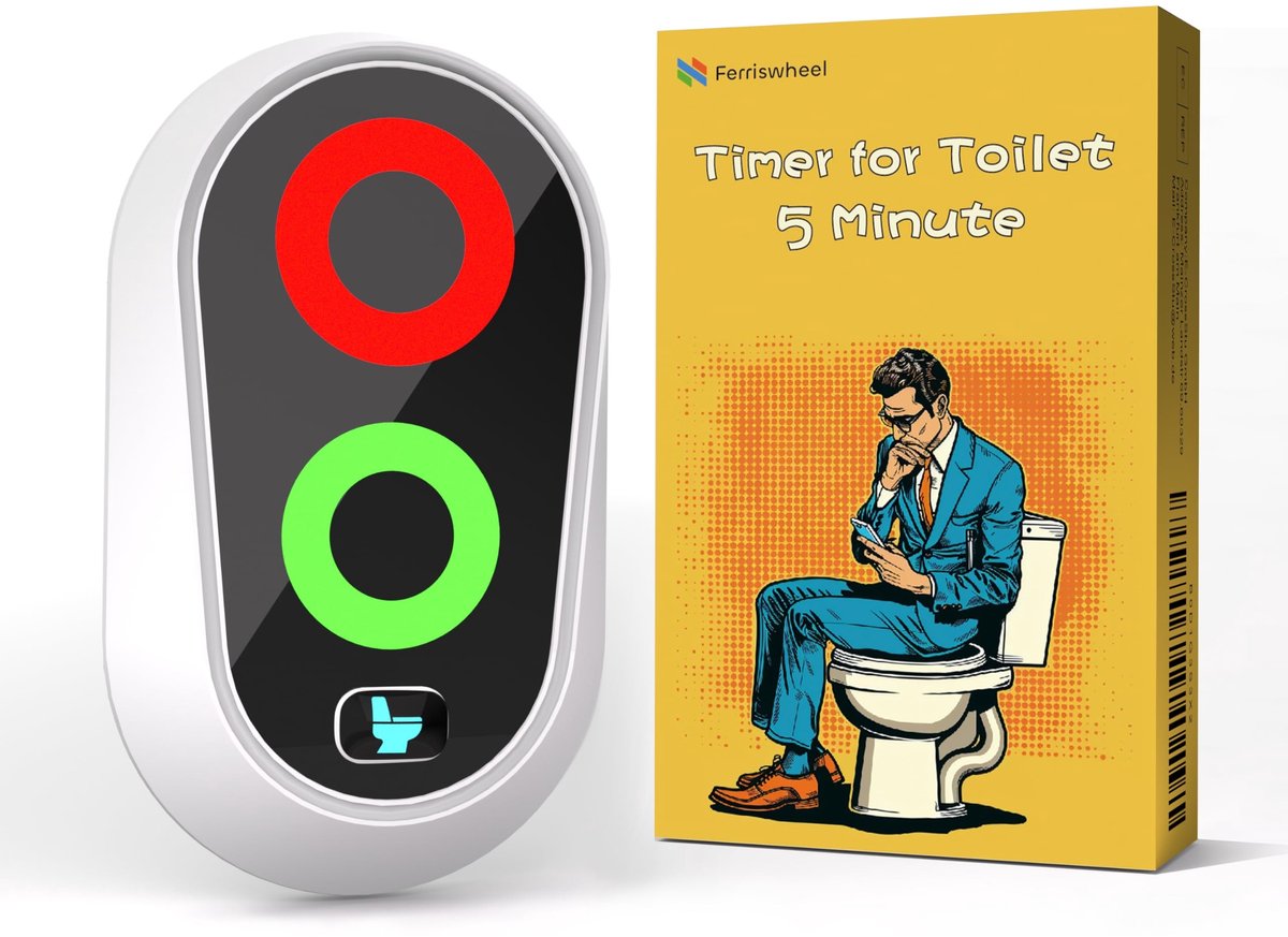Solidchoice - 5 Minuten Timer voor Toilet met Verkeerslicht Indicator