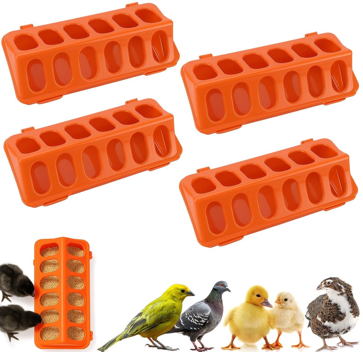 Solidchoice - Set van 4 Voerautomaten voor Pluimvee