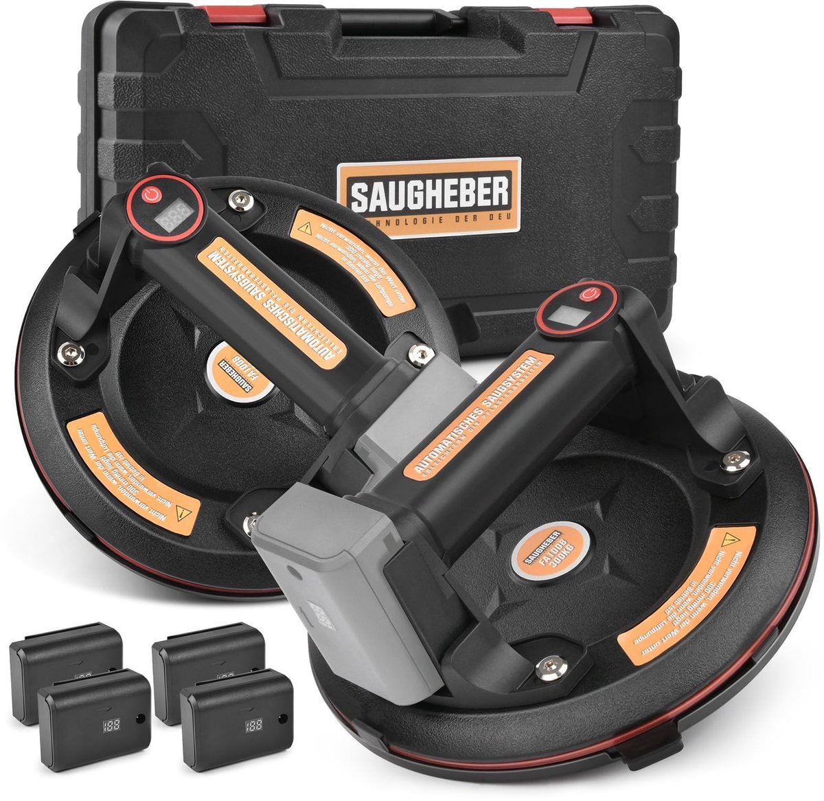 Solidchoice - 2-Pack Elektrische Zuignappen met 4 Batterijen