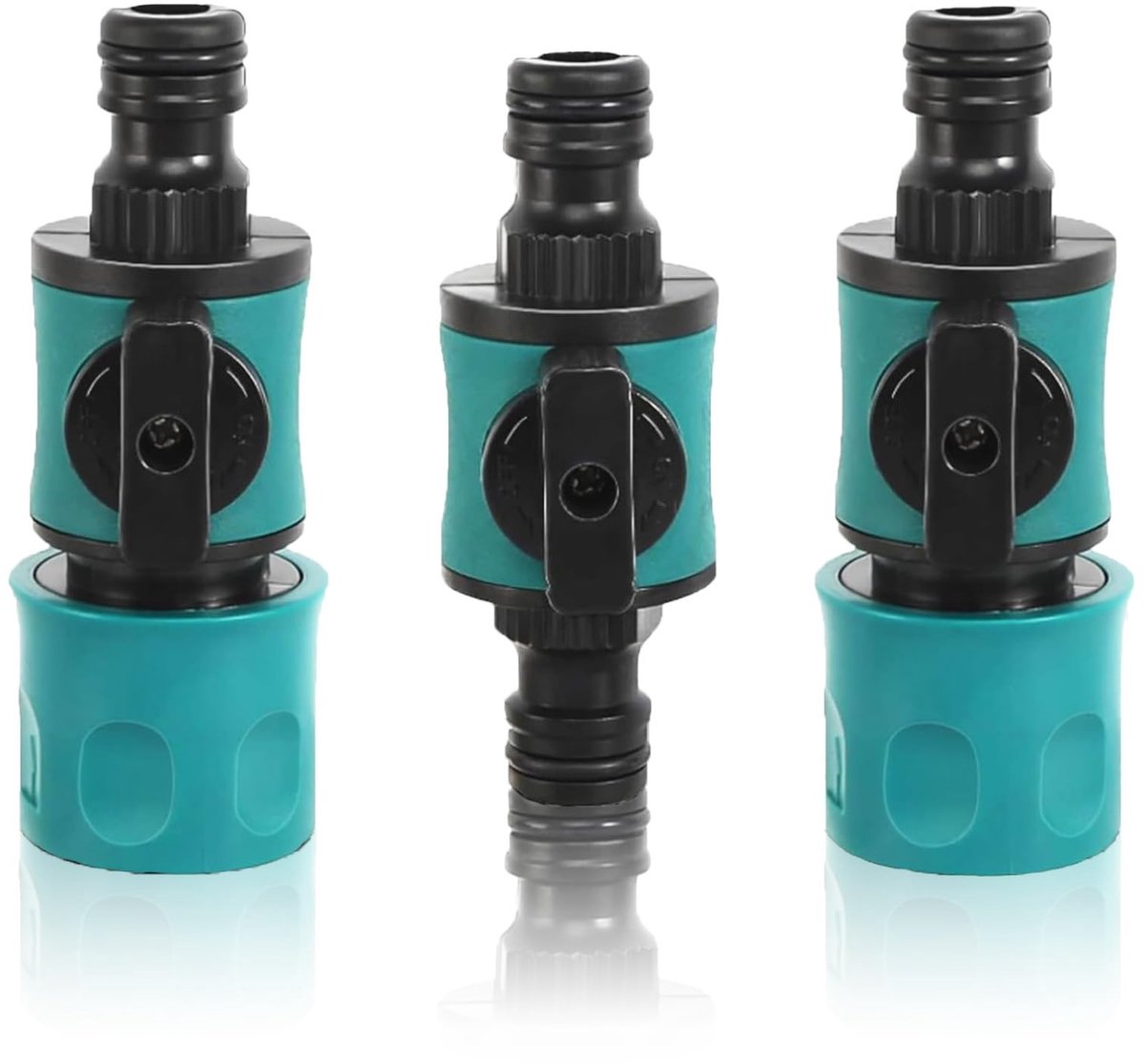 Solidchoice - Set van 3 Tuinslang Koppelingen met Ventiel
