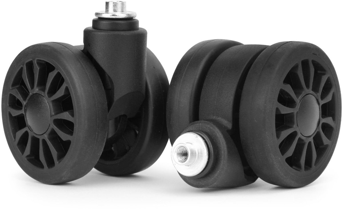 Solidchoice - Set van 2 Universele Vervangwielen voor Koffers, Zwart