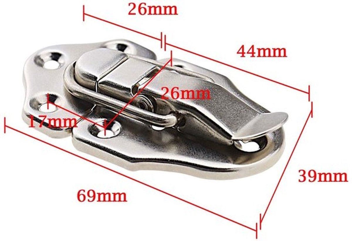 Box Lock Retro Stijl - 8 Stks - Metalen Vergrendeling - Koffer Klink Hasp - Compact Formaat - Eenvoudig te Installeren