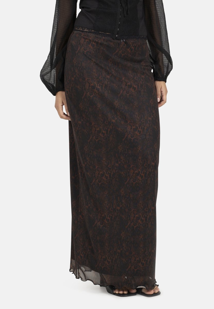 Brave Soul - Rok - Polyester - Vrouwen - Maat L - donkerbruin