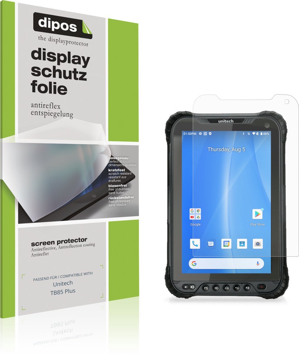 dipos – 2x Matte Beschermfolie geschikt voor Unitech TB85 Plus | Krasbestendige & antireflecterende Screenprotector Ultra-Thin