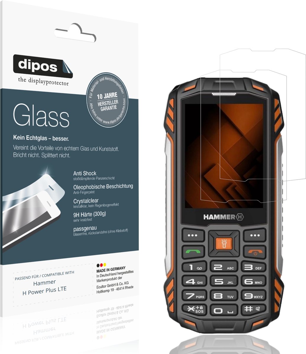 dipos – 2x Pantserfolie geschikt voor Hammer Power Plus LTE | 9H Screenprotector