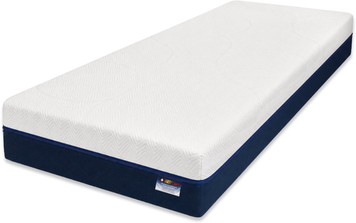 Medi Dream Medi Luxe ® - Matras 90x210cm - Aanpasbaar - Slimme 19cm dikte - Luxe Nasa Traagschuim & Firm comfort foam - Ademende afneembare tijk wasbaar met anti-slip laag - 90x210cm extra lang Wit