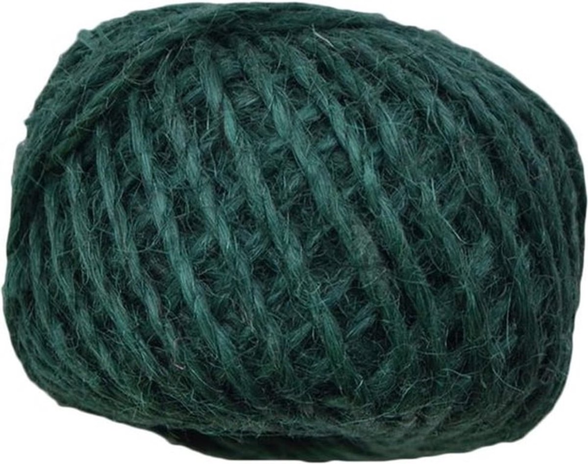 Natuurlijke Jute Touw voor Geschenkverpakking - Kerst - Feestbenodigdheden - 30 m Donkergroen