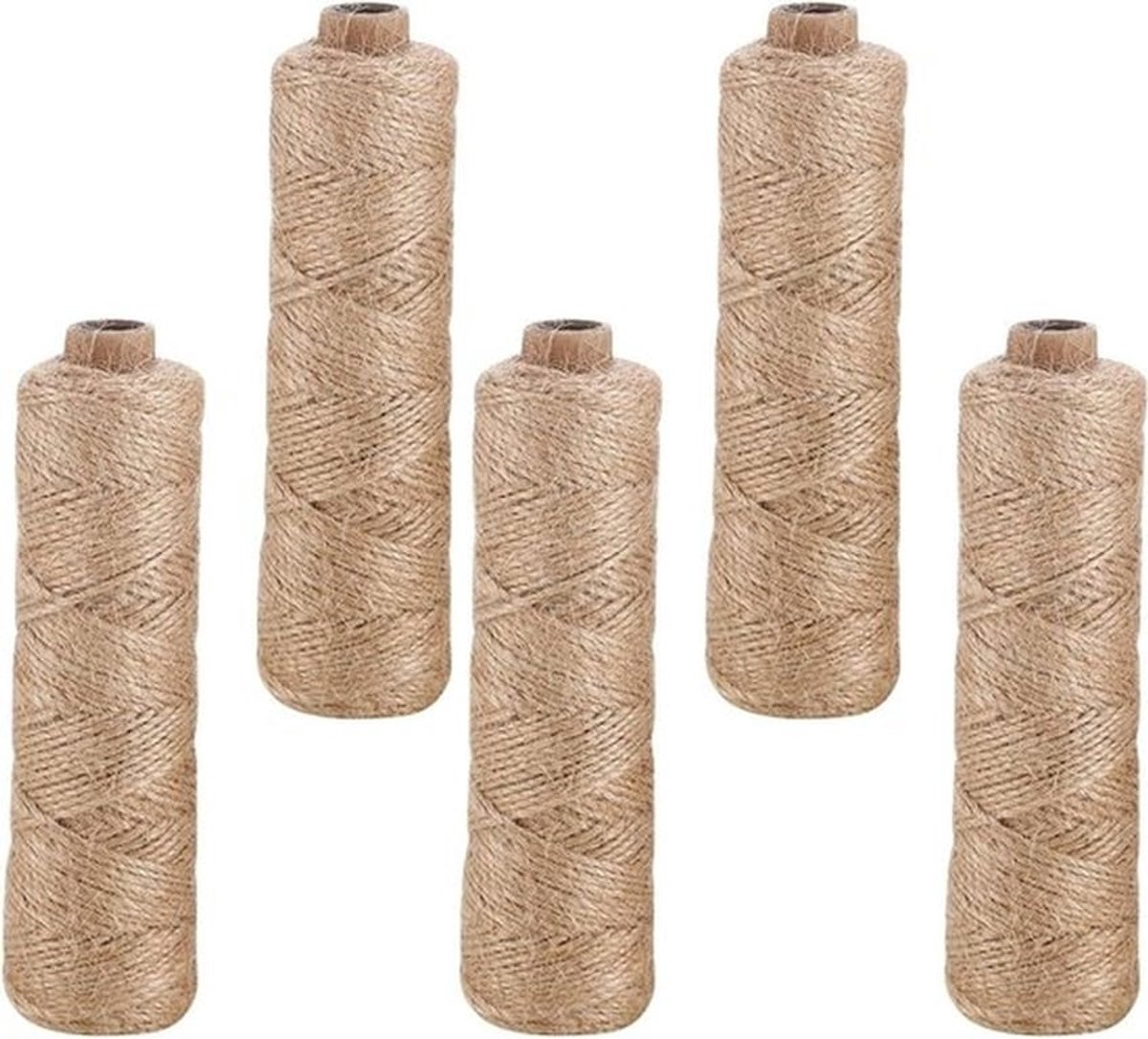 500 meter - 15 mm - 100% natuurlijk - bruin - henneptouw - natuurlijke vezels - verpakkingsmateriaal - doe-het-zelf - handwerk - tuindecoratie