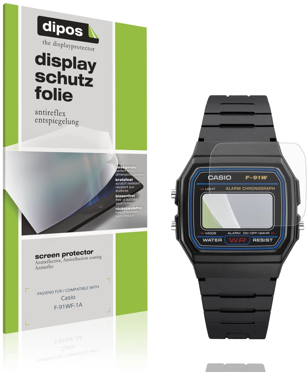 dipos – 6x Matte Beschermfolie geschikt voor Casio F-91WF-1A | Krasbestendige & antireflecterende Screenprotector Ultra-Thin