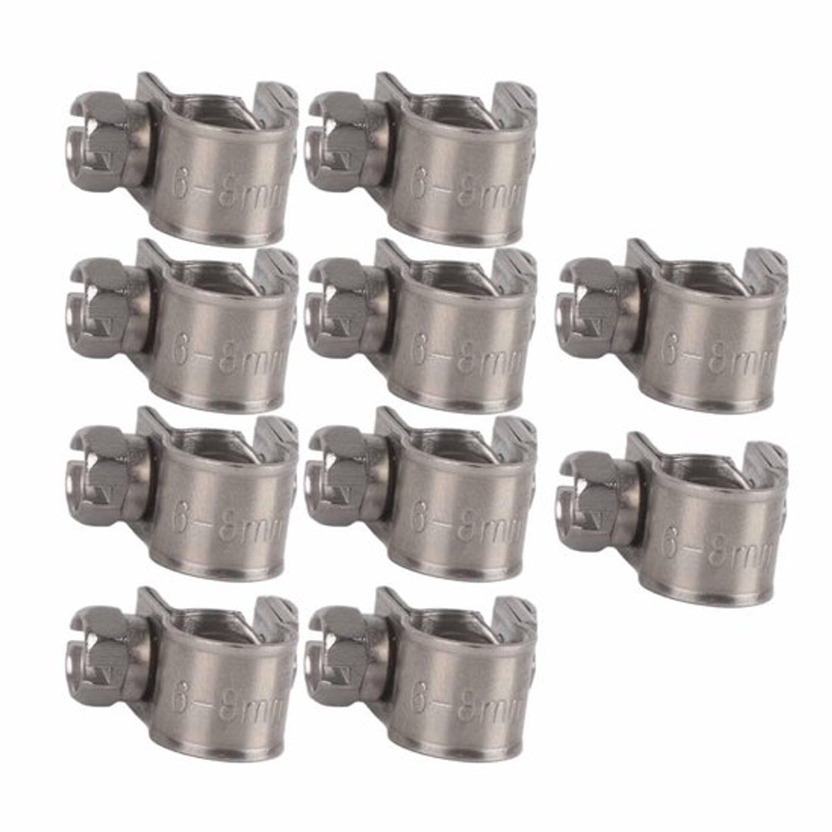 Pijpklemmen Assortiment - Slangklemmen RVS - Verstelbare Klemmen - 10 Stuks - Geschikt voor Slangen - Roestvrij Staal