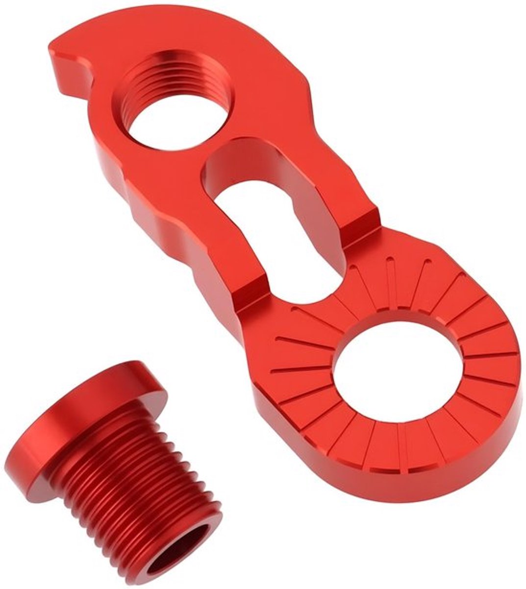 Fietsderailleurhanger verlenging - Geschikt voor 34T-52T - Rode Hanger Extension - 7075 Aluminium - Stabiliteit - Fiets - Rood