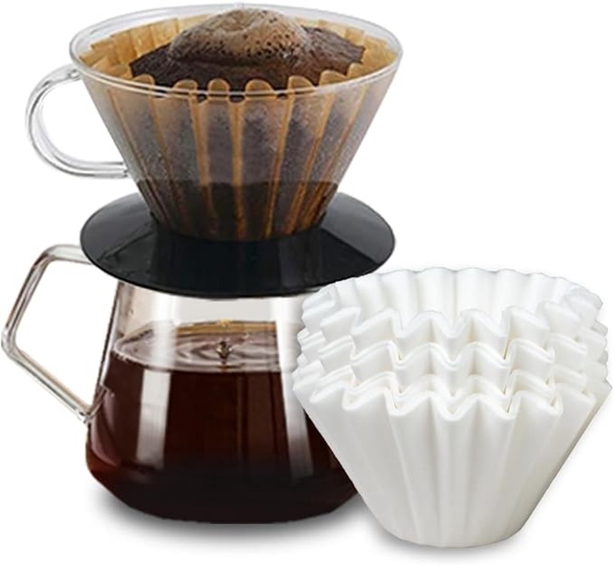 Kalita Wave 185 Koffiefilters - 100 stuks, Wegwerp, Voor Pour Over Koffiezetapparaten