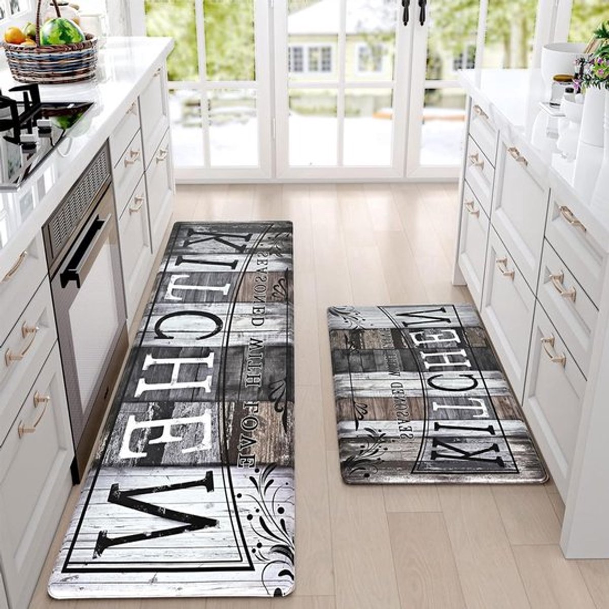Duurzame en Wasbare Keukenloopmat, Antislip en 10mm Dikte, Ideaal voor Keuken en Eetkamer, 44 x 75 cm, Comfortabele Anti-Vermoeidheidsmat voor Binnengebruik