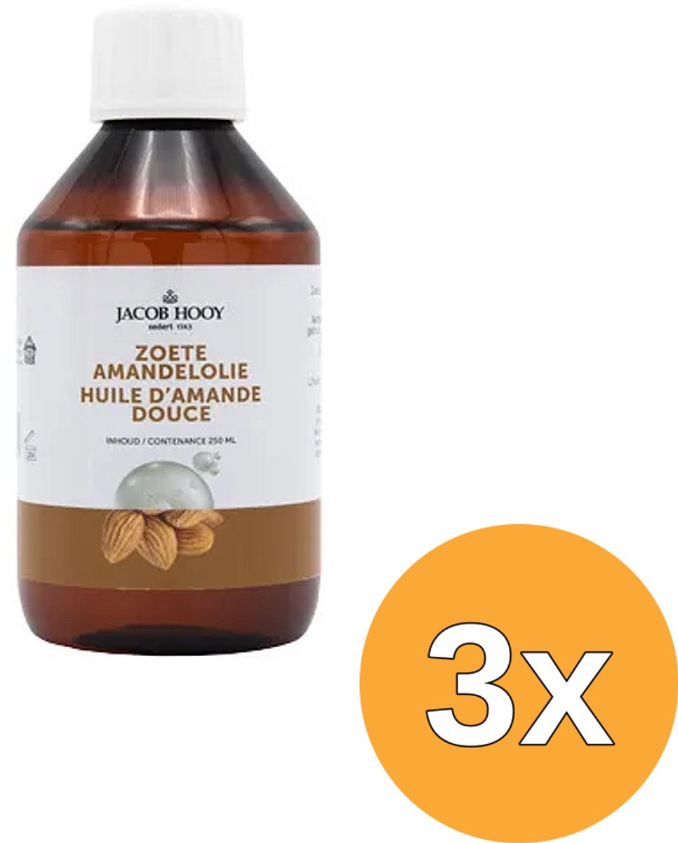 3x Jacob Hooy Amandelolie Zoet (250 ml)