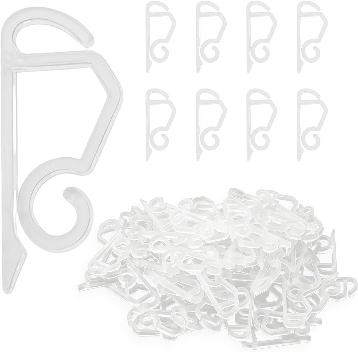 Weerbestendige Clips voor Buitenverlichting, Haakjes voor Kerstverlichting en Seizoensgebonden Lichten (100, Wit)