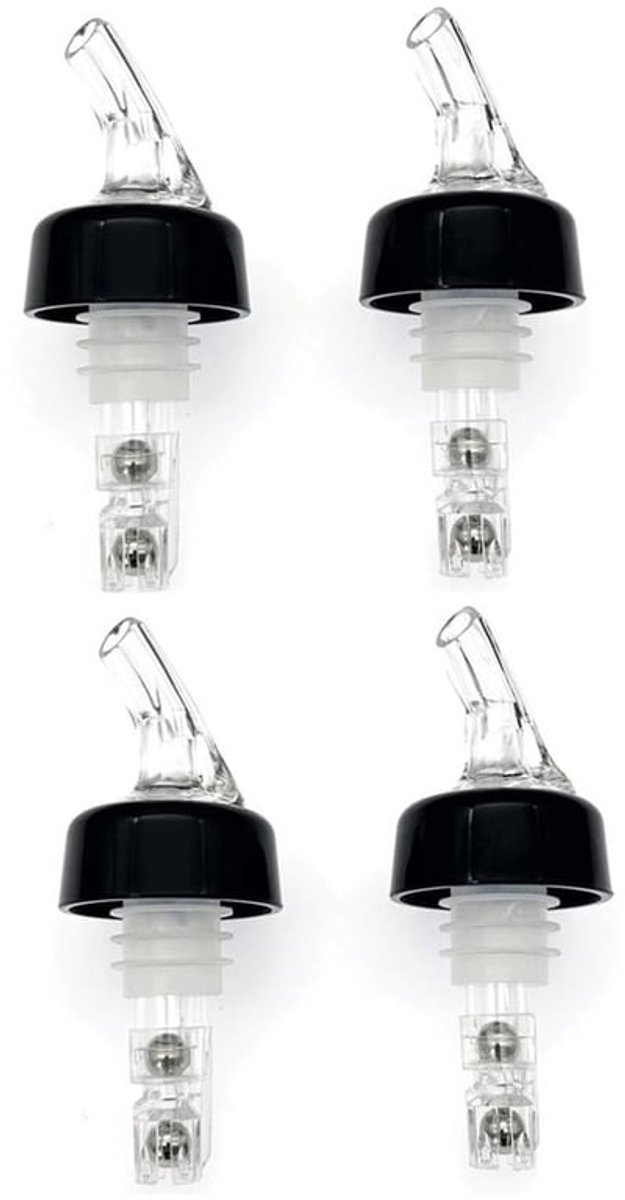 Pouring Spout 20ml - 4-Piece Set - Alcohol Dispenser - Cocktail/Drankmeter - Herbruikbaar - Voor Wijn/Whiskey - Flesschenop