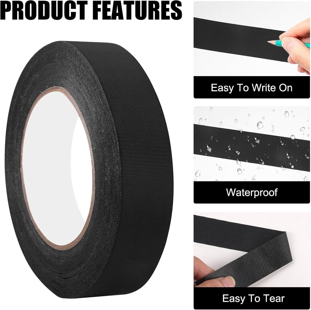Zwarte Plakband 50 m x 25 mm, Waterdichte Tape voor Reparaties, Handwerk en Buitengebruik