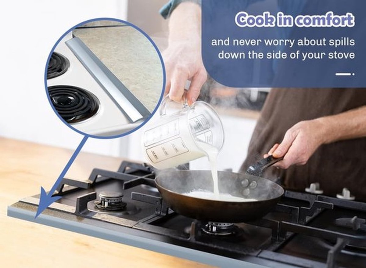 Spleetafdekking - Silicone afdekstrip - Eenvoudig schoonmaakbaar - 30 inch - Keukenaccessoire - Geschikt voor gas- en elektrische fornuiz...