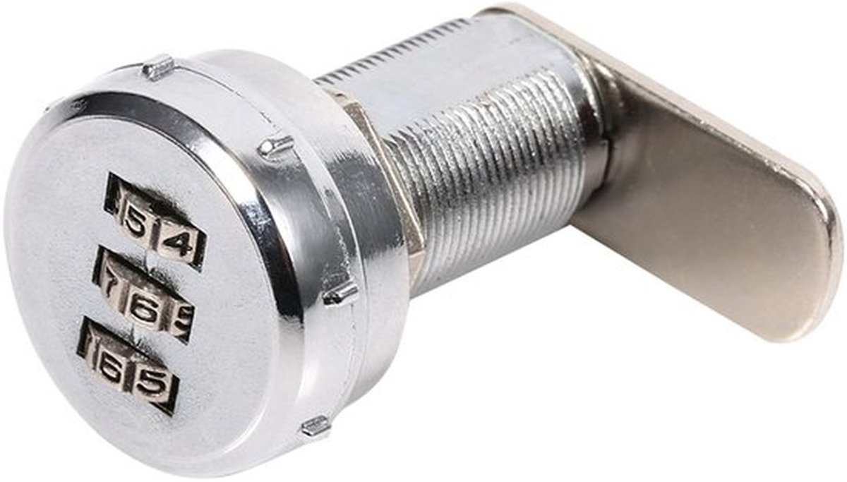 3-cijferige code combinatie cam-kast - Handige mechanische wachtwoordbeveiliging - Zilver - Codeslot - Duurzaam en veilig voor kast - Ges...
