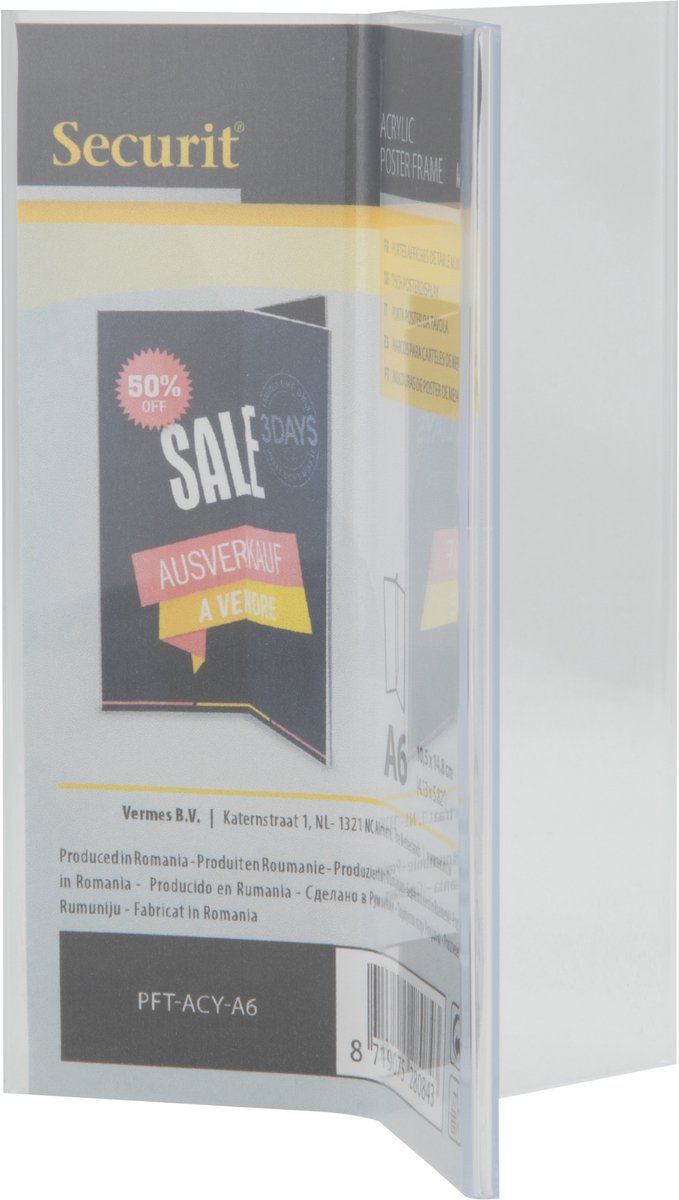 Securit® Y-vormige A6-posterlijst van acryl