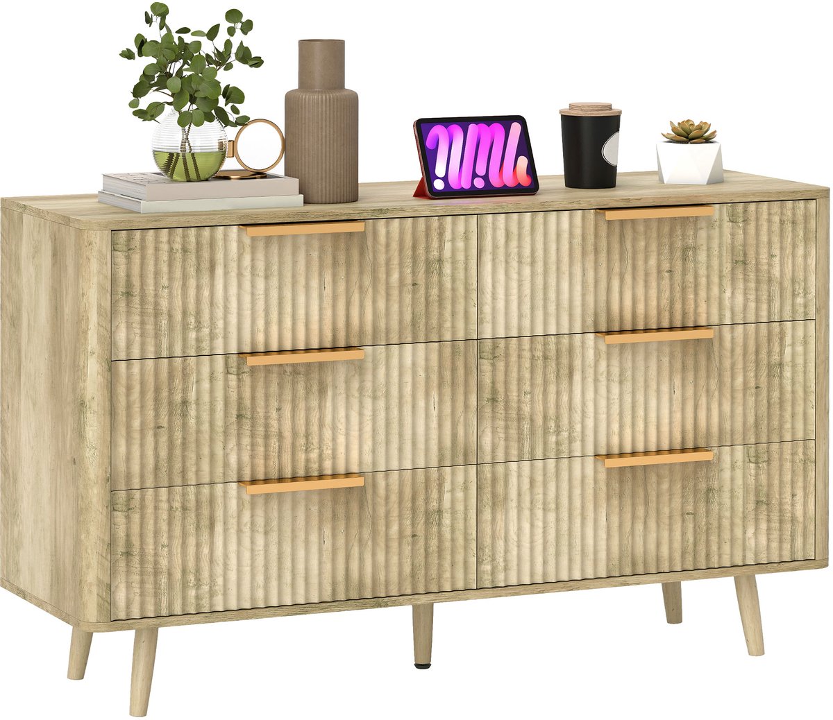 HOMCOM Ladekast - MDF - 120x40x76cm - Eikenhout