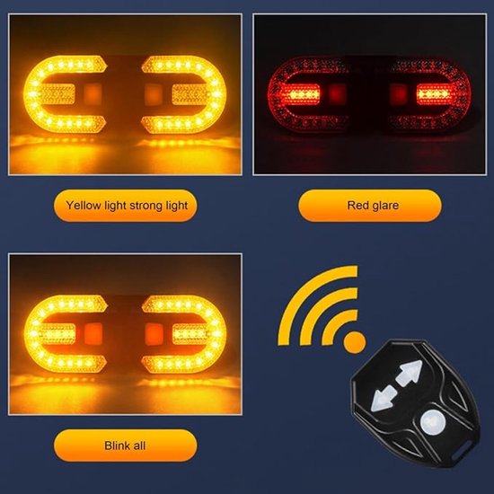 Fietsrichtingaanwijzers - Fietsverlichting - Fietslamp - USB-Oplaadfunctie - Afstandsbediening Voor Richtingaanwijzers - Knipperlicht - Knipperlicht Draadloos - Geschikt Voor Mountainbikes, Racefietsen, Offroadfietsen En Scooters — afbeelding 2