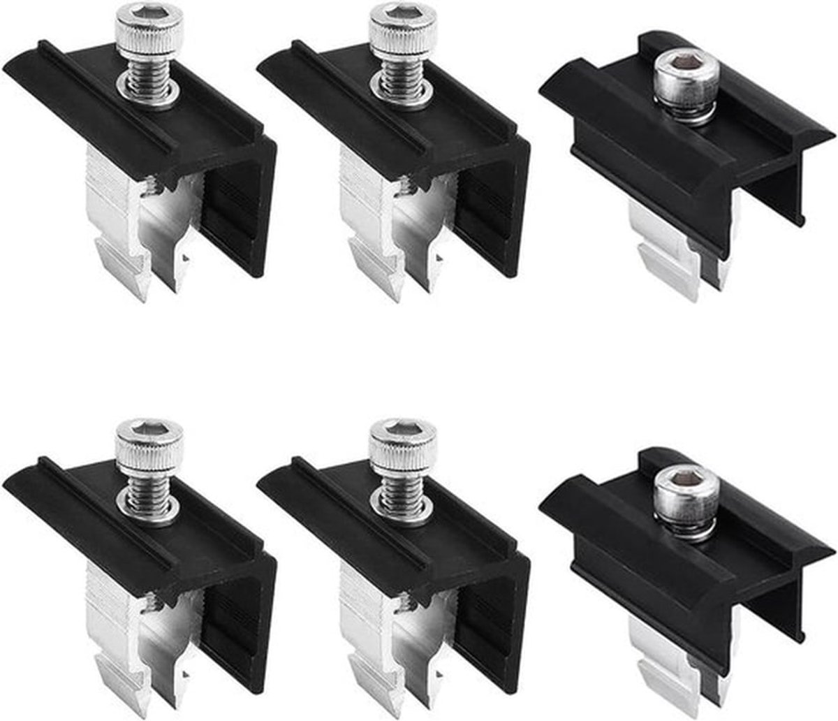 Eindklemhouder 6 stuks - Zonnepaneelhouder bevestiging - Remklauw middenklem - Eindklem 4 stuks .
