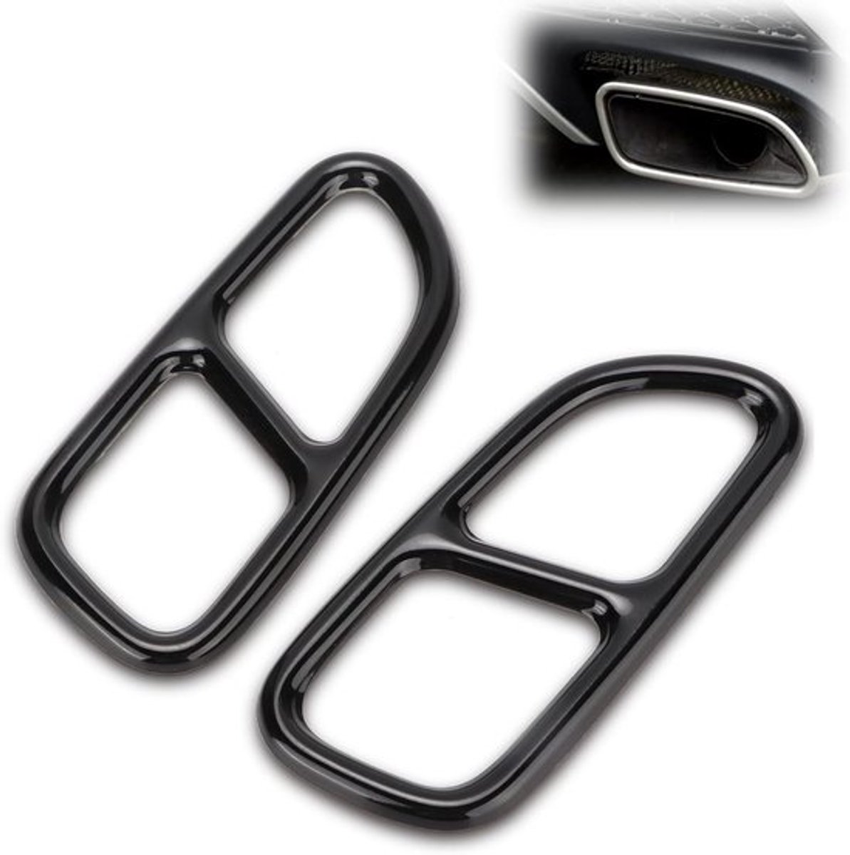 RVS Viervoudige Uitlaatstukken voor Mercedes-Benz CLA, SLK R172, SL R231 – 2 Stuks, Perfecte Afwerking en Duurzaam Ontwerp