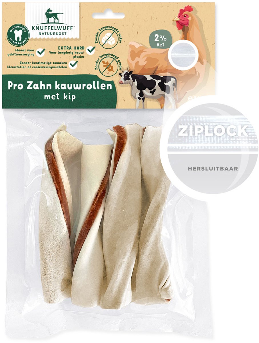 Knuffelwuff 4 x Pro Zahn kauwrol (ca. 60 g)