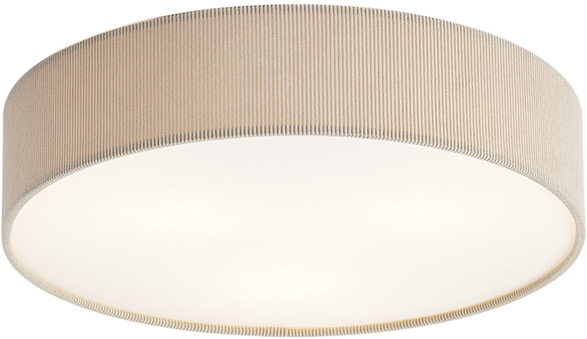 Qazqa moderne plafondlamp, plafonniere - Luz - taupe, rond, 3-lichts, 46cm, ideaal als hal, slaapkamer en woonkamer lamp