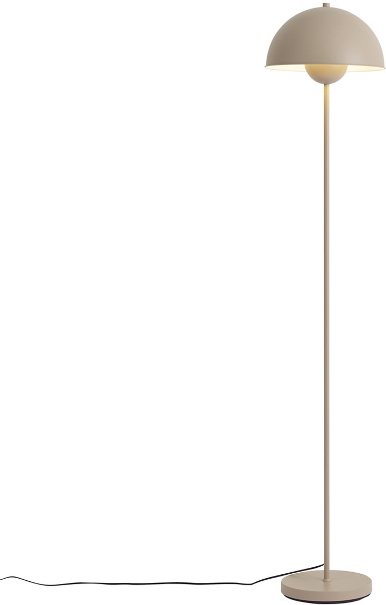 Qazqa retro vloerlamp - Magnax - beige, max. 15W, geschikt voor led, 160cm, ideaal als woonkamer lamp