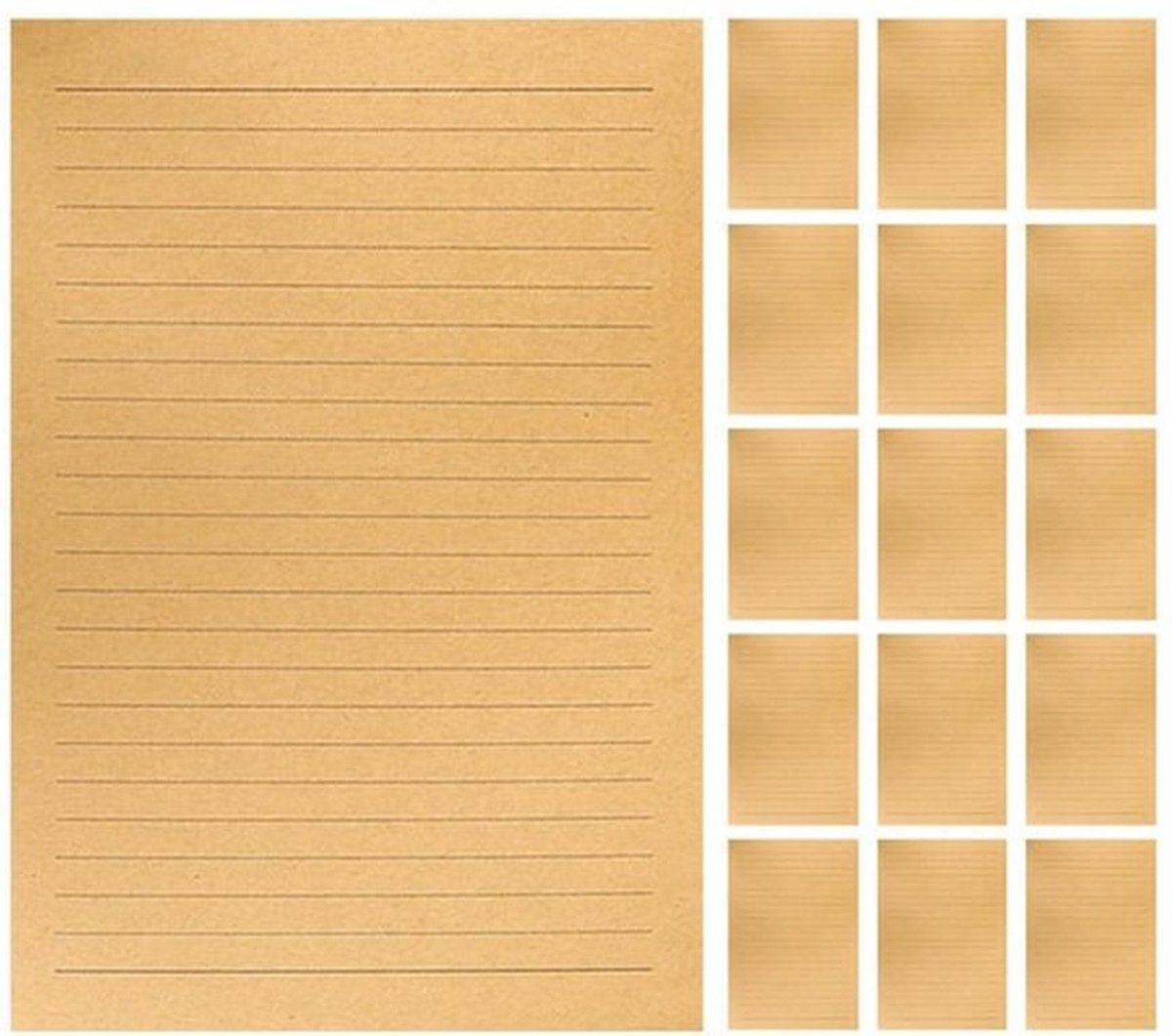 Schrijfpapier Vintage - 50 Vellen Kraftpapier - Gelinieerde Briefpagina's - Creatief Schrijven - A4 - Tijdloze Elegantie - Briefpapier