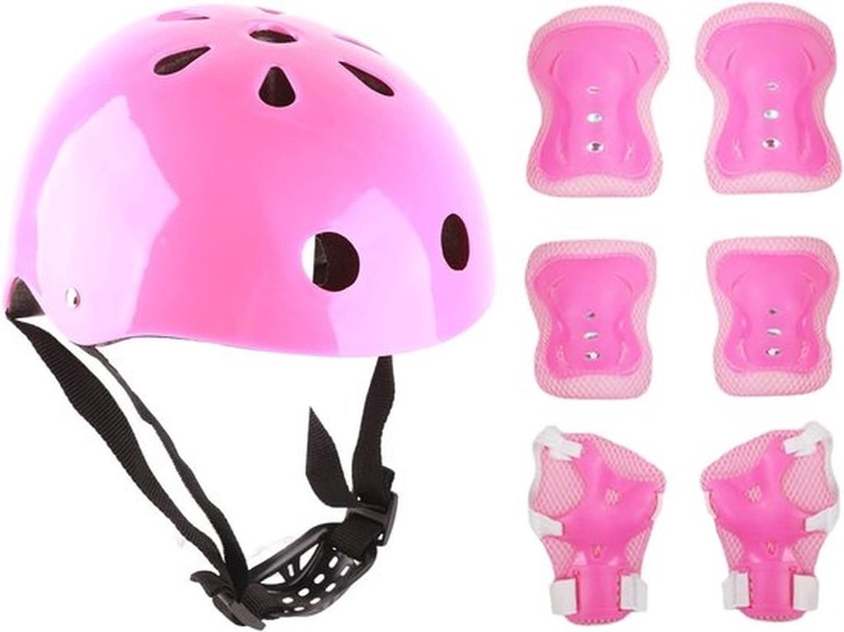 - Kinderen Schaatsen Helm - Skate Bescherming Kit - Hoge Dichtheid EPS Foam - Kinderen - Schaatsen - Stoere Kids - ABS Shell - Veiligheid - Geschikt voor Alle Maten - Roze