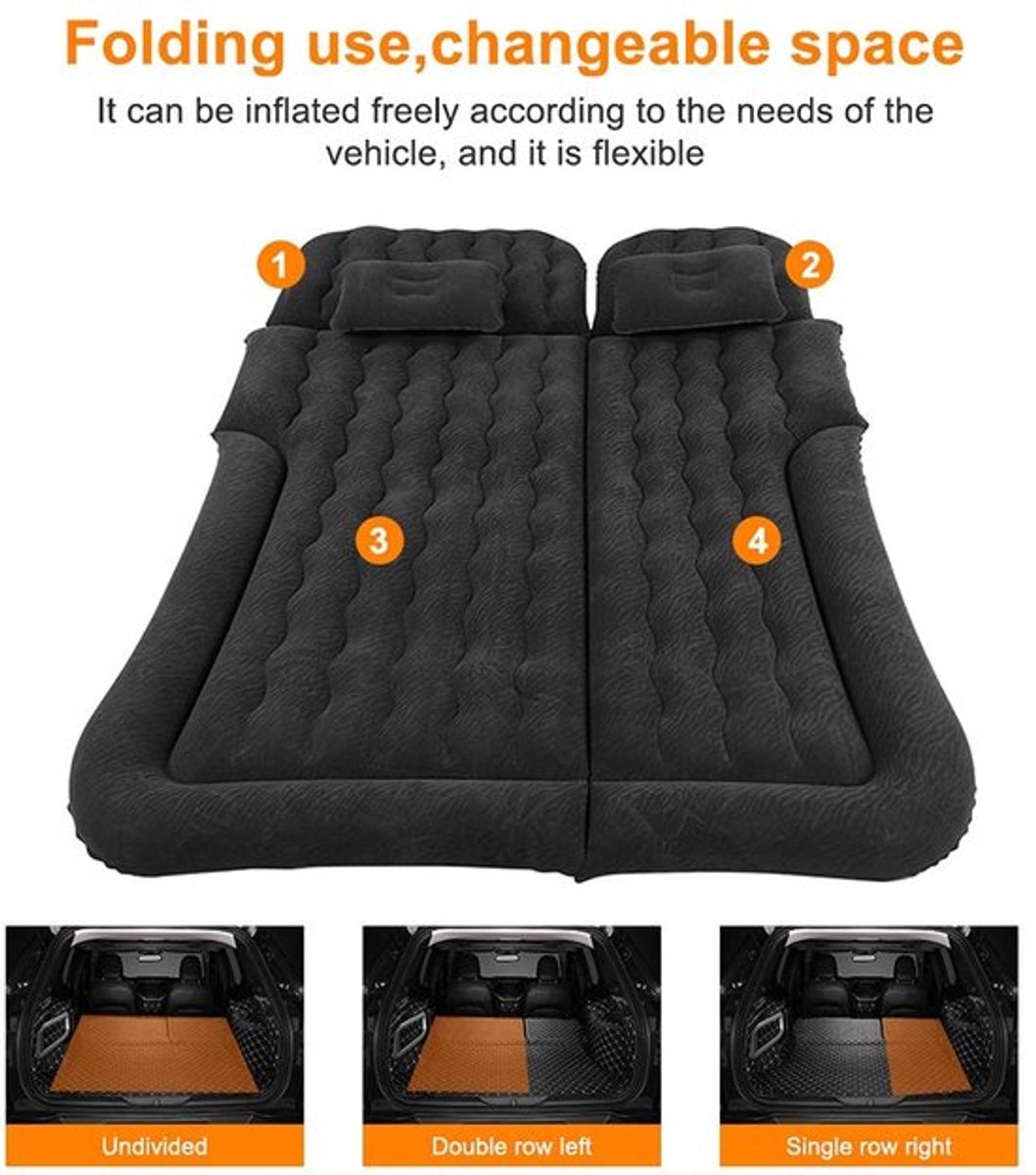 Luchtbed Draagbaar - Opblaasbare Auto Matras - Zelf Opblaasbaar - PVC Materiaal - Inclusief Opbergtas - Comfortabel en Ademend