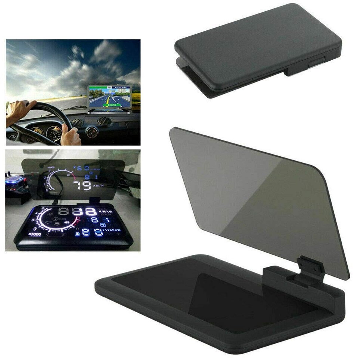 Solidchoice - 6 Inch Universele HUD Auto Display met GPS Navigatiehouder