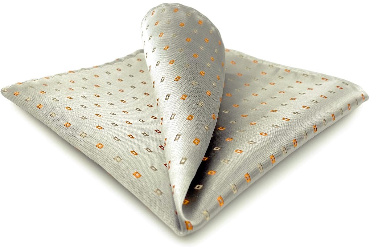 Solidchoice - Lichtgrijze Geometrische Pocket Square Set