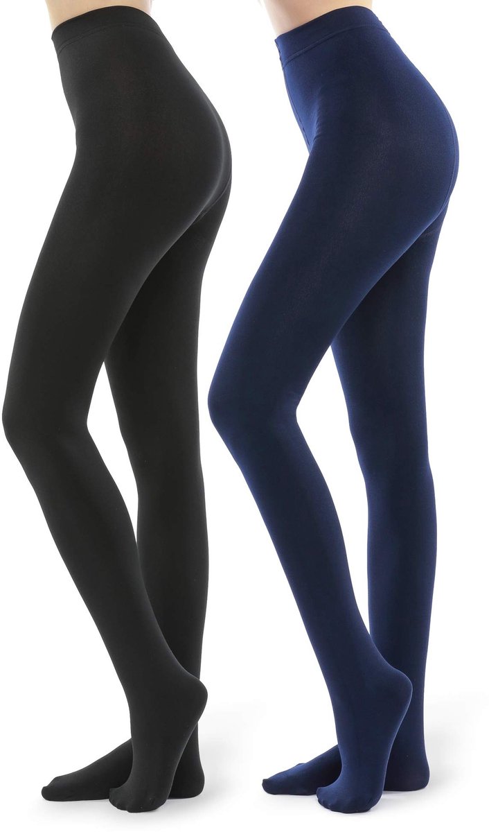 Solidchoice - 2 Paar Fleece Lined Tights voor Dames 100D