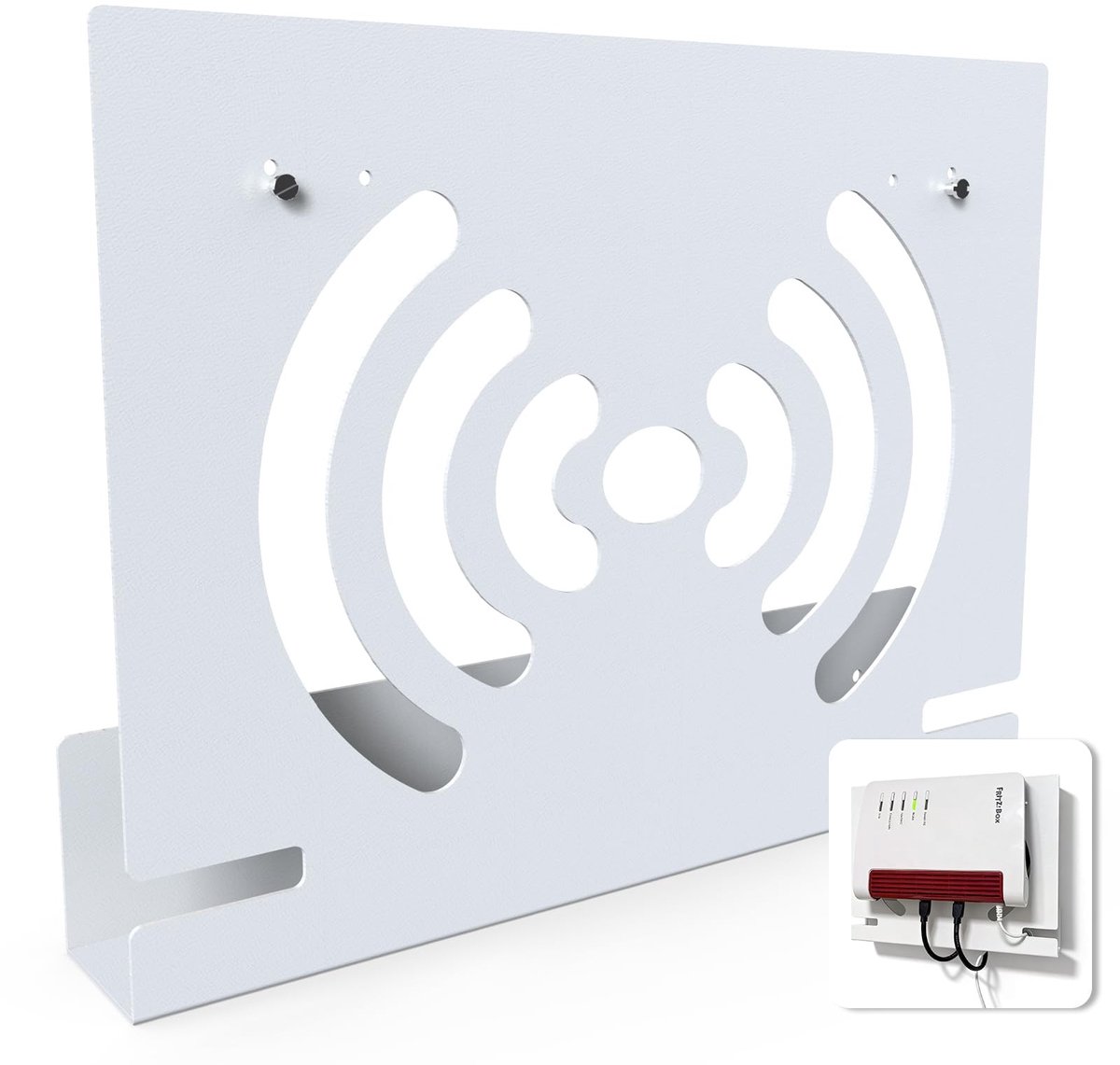 Solidchoice - Wandhouder van Metaal voor FritzBox Router met Kabelbeheer