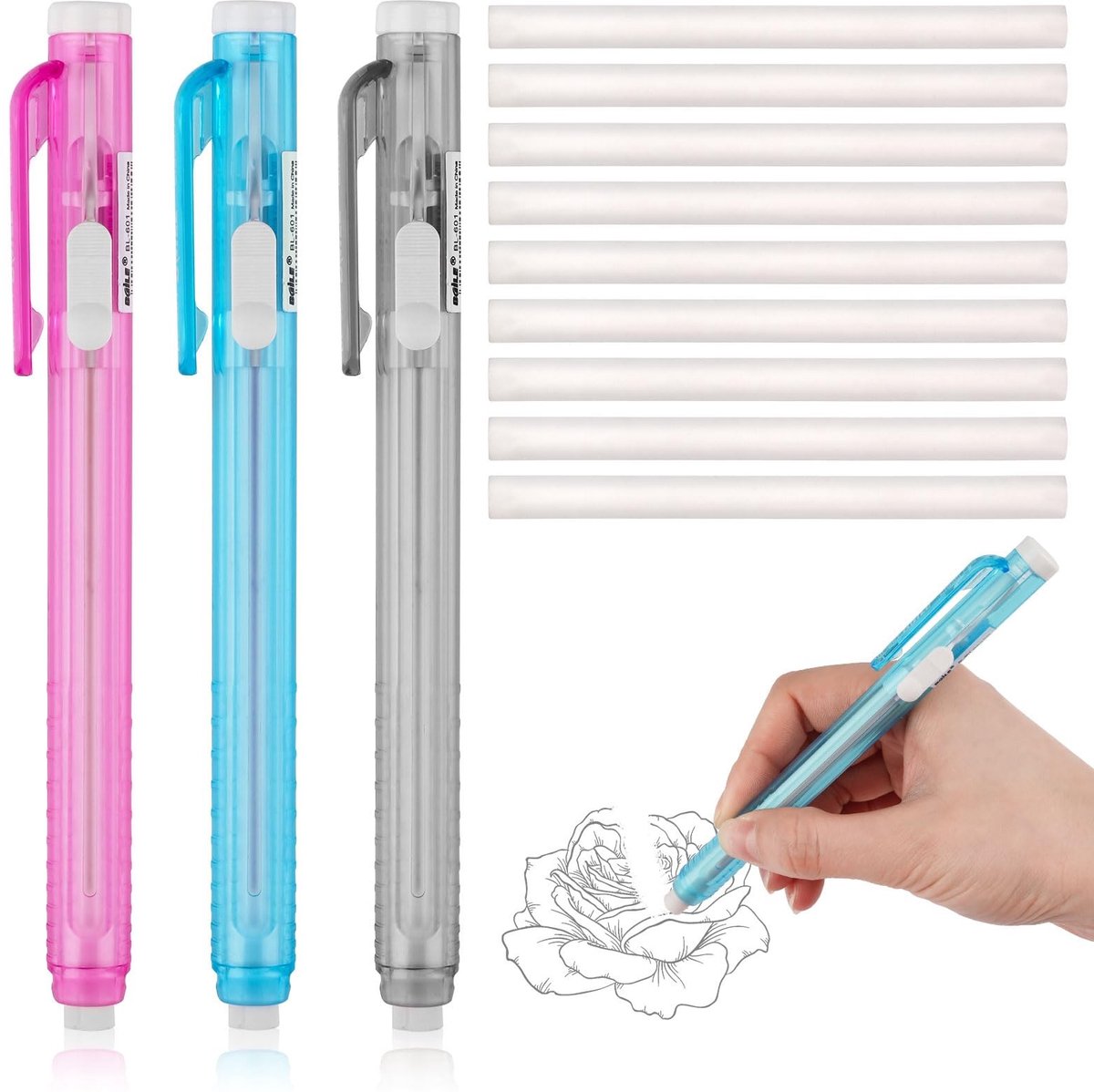 Solidchoice - 3 Stuks Penstijl Gum met 9 Navullingen voor Precisie
