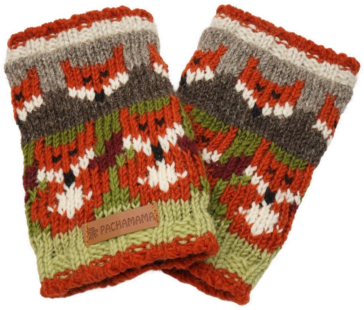 Solidchoice - Handgemaakte Wol Handwarmers met Vos Motief en Fleecevoering