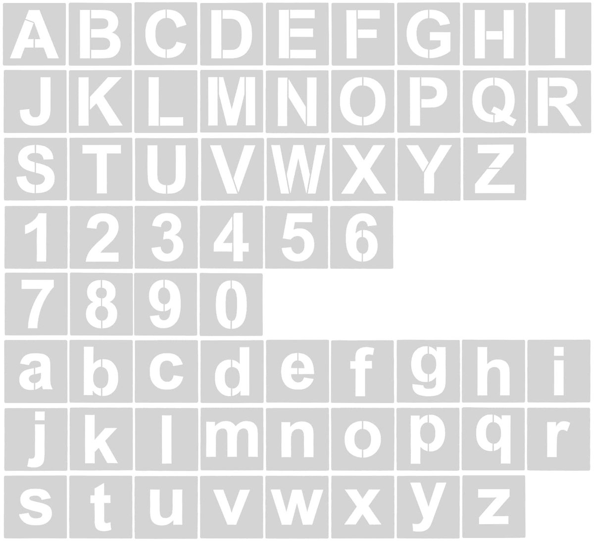 Solidchoice - Set van 62 Plastic Lettersjablonen voor Creatieve Projecten