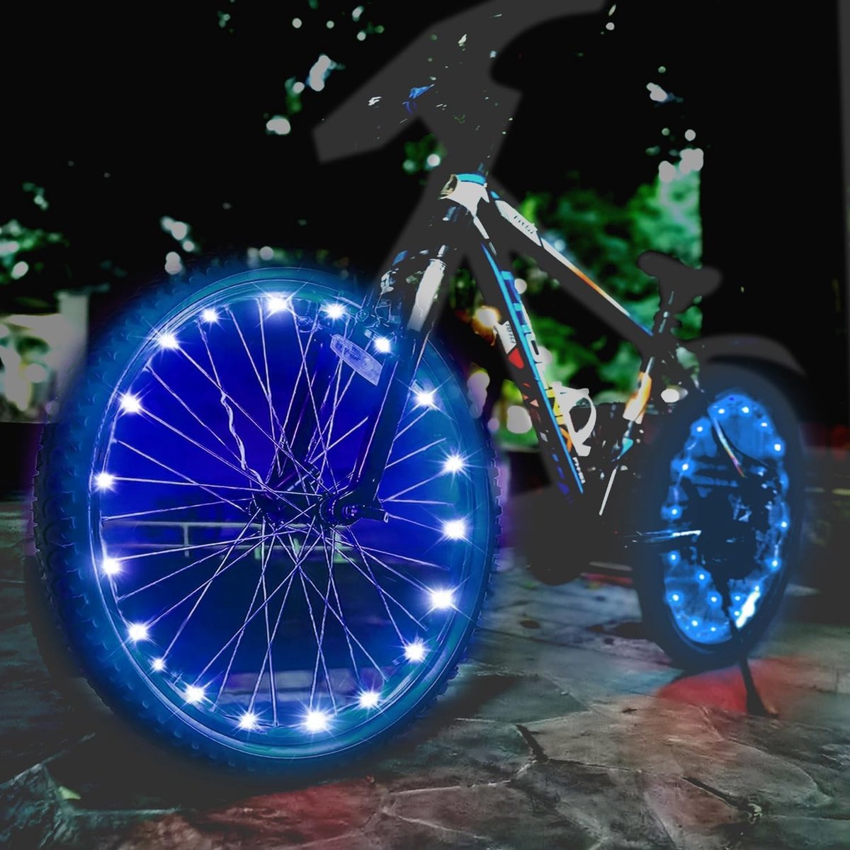 Solidchoice - 2 Pack Waterdichte LED Fiets Wiel Licht met 3 Verlichtingsmodi