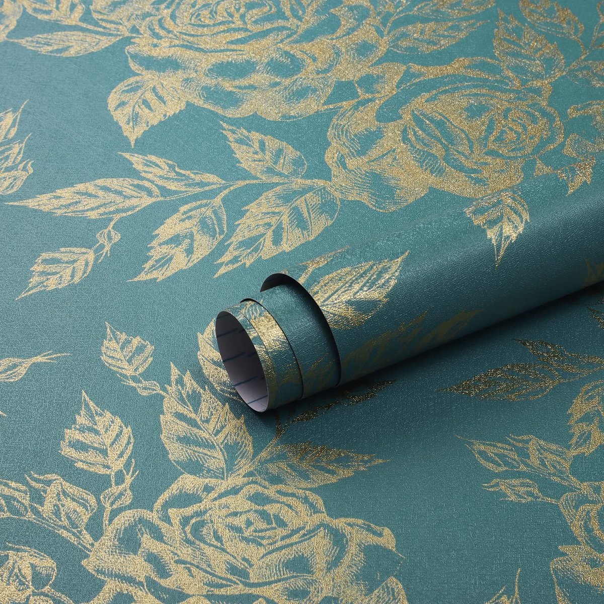 Solidchoice - Zelfklevend Groene Bloemen Wallpaper 44cm x 3m